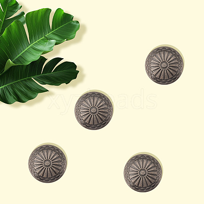 20Pcs 1-Hole Alloy Shank Buttons BUTT-GF0004-10B-1