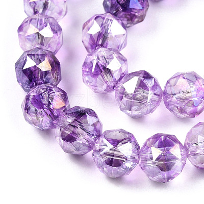 Transparent Electroplate Glass Beads Strands EGLA-N006-077E-1