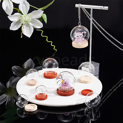 8 Sets 8 Style Round Glass Dome Cover AJEW-PH0004-87-1