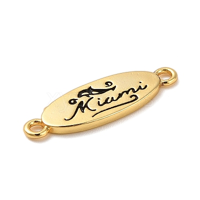 Beach Theme Rack Plating Brass Oval Connector Charms KK-P261-08F-G02-1