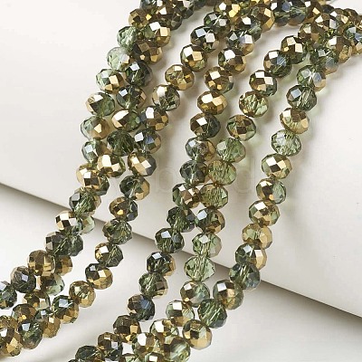 Electroplate Transparent Glass Beads Strands EGLA-A034-T4mm-O09-1