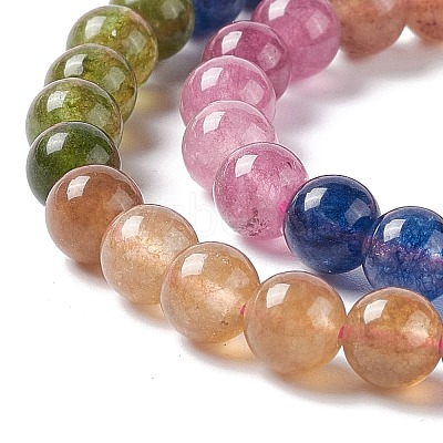 Natural White Jade Imitation Tourmaline Beads Strands X-G-I334-01A-1