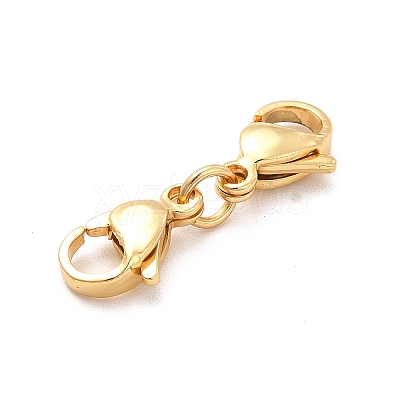304 Stainless Steel Double Lobster Claw Clasps X-STAS-E178-01B-G-1
