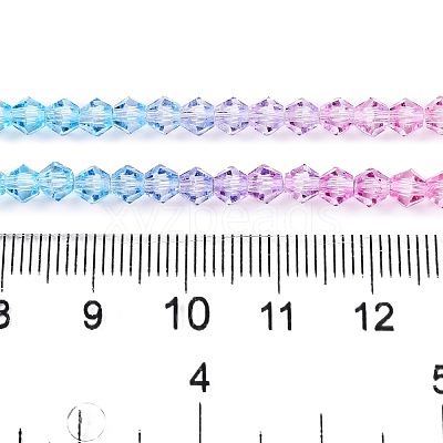 Gradient Color Baking Paint Glass Bead Strands X1-DGLA-A039-T4mm-A07-1