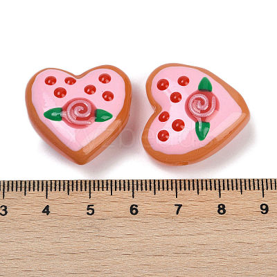 Handmade Heart Lampwork Beads Strands LAMP-P069-04B-06-1