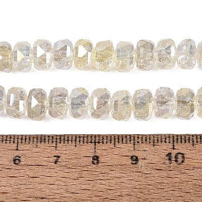 Electroplate Transparent Crackle Glass Beads Strands EGLA-Q135-01A-B02-1
