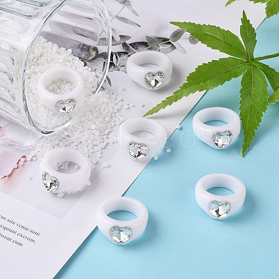 Opaque Acrylic Finger Rings RJEW-Q162-001F-1