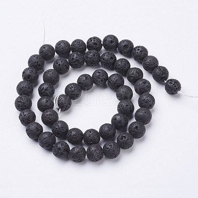 Natural Lava Rock Beads Strands X-G-E005-1-1