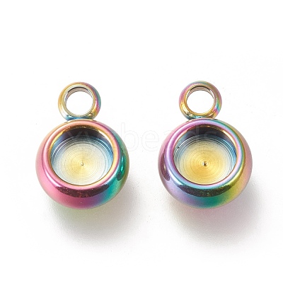 Ion Plating(IP) 304 Stainless Steel Pendant Cabochon Settings STAS-I162-01A-M-1