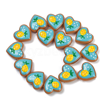 Handmade Heart Lampwork Beads Strands LAMP-P069-04A-05-1