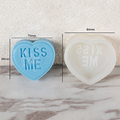 DIY Silicone Heart with Word Soap Molds PW-WG13454-08-1