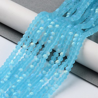Transparent Glass Beads Strands EGLA-A034-T4mm-MB08-1