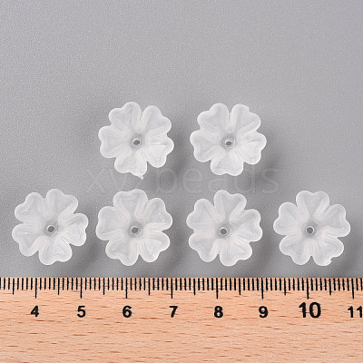 Transparent Frosted Acrylic Bead Caps MACR-S371-04A-701-1