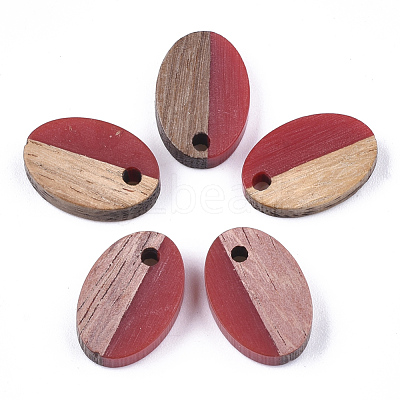 Resin & Walnut Wood Pendants X-RESI-S358-30F-1