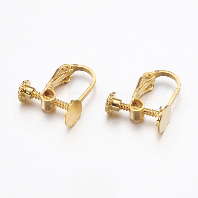 Brass Clip-on Earring Findings KK-K225-14-G-1