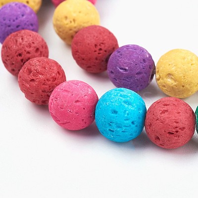 Natural Lava Rock Beads Strands G-I204-A-8mm-1