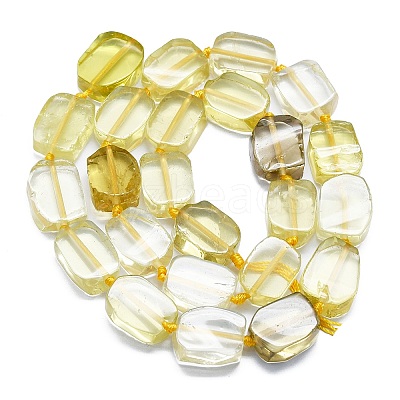 Natural Lemon Quartz(Heated) Beads Strands G-K245-J03-B01-1
