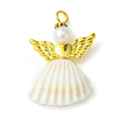 Spiral Shell Angel Pendants PALLOY-JF02506-1