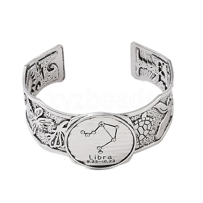 Constellation Alloy Open Cuff Bangles for Women Men LS-BJEW-C064-01AS-10-1