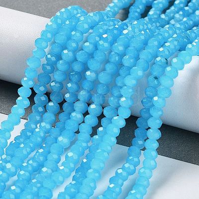 Baking Paint Imitation Jade Glass Bead Strands X-DGLA-A034-J4MM-A13-1