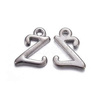 Gunmetal Plated Alloy Letter Pendants PALLOY-J718-01B-Z-1