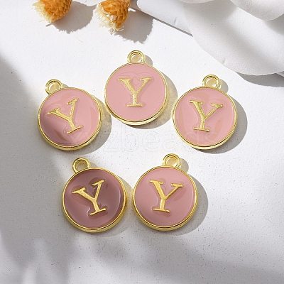 Golden Plated Alloy Enamel Charms X-ENAM-S118-07Y-1