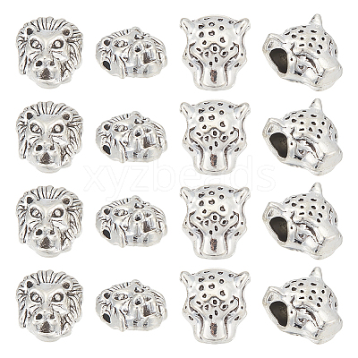40Pcs 2 Styles Tibetan Style Alloy Beads FIND-ME0001-16-1