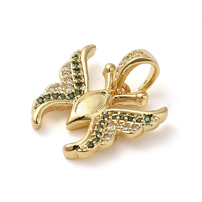 Brass Micro Pave Cubic Zirconia Pendants KK-U005-03D-G-1