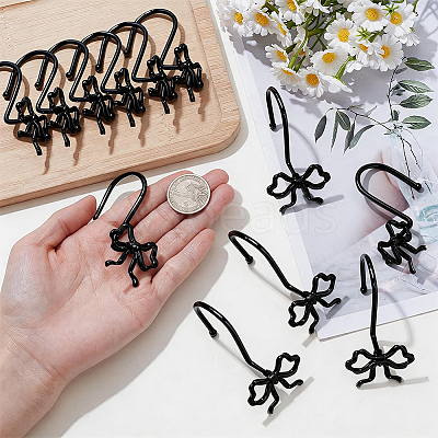 12Pcs Iron with Zinc Alloy Shower Curtain Hook FIND-SP0005-76EB-1
