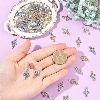 30Pcs 3 Colors Alloy Rhinestone Connector Charms FIND-YW0011-18A-1