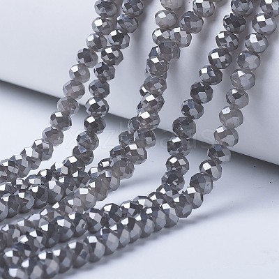 Electroplate Glass Beads Strands EGLA-A034-J4mm-Y01-1