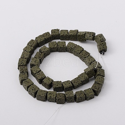 Synthetic Lava Rock Bead Strands G-N0104-8mm-20-1