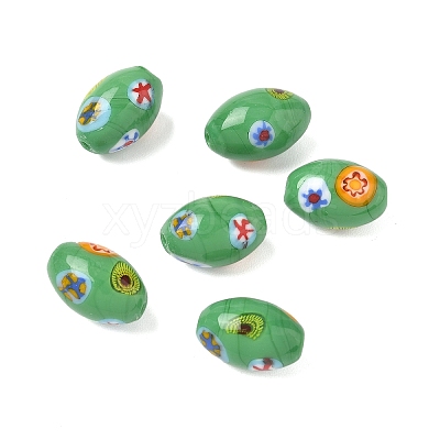 Handmade Millefiori Glass Beads LAMP-U004-02B-1