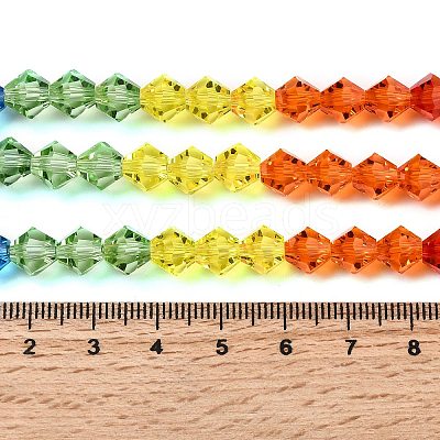 Transparent Gradient Color Glass Beads Strands GLAA-F131-01C-07-1