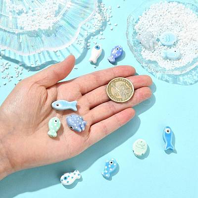 12Pcs 12 Styles Handmade Porcelain Beads PORC-FS0001-63-1