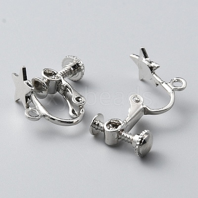 Star Brass Clip-on Earring Findings KK-TAC0005-02P-1