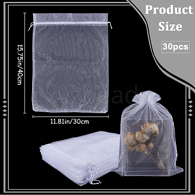 30pcs Large Organza Pouches Portable Shoes Bag Travel Storage Drawstring Bags OP-SP0001-03B-01-1