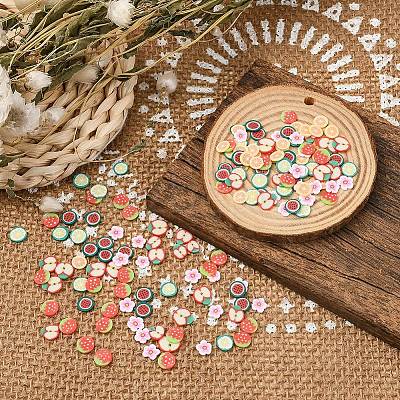 1800Pcs 6 Style Fruit Theme Handmade Polymer Clay Nail Art Decoration CLAY-YW0001-23-1