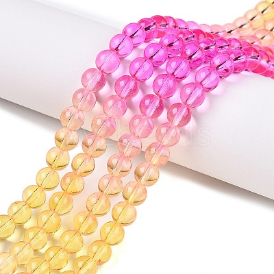 Baking Paint Transparent Glass Beads X-DGLA-M001-8mm-05-1
