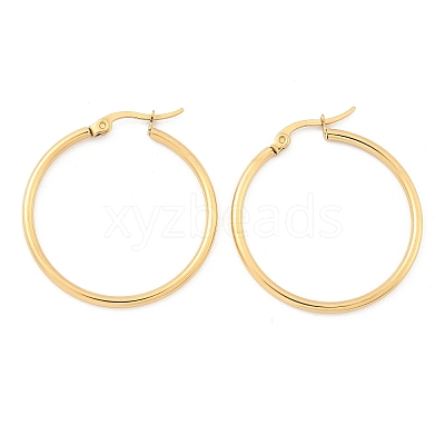 Ion Plating(IP) 304 Stainless Steel Hoop Earrings X-EJEW-N0016-11G-E-1