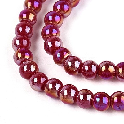 Electroplate Opaque Glass Beads Strands GLAA-T032-P4mm-AB23-1