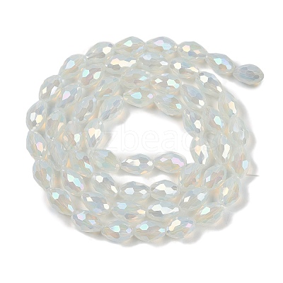 Opaque Solid Color Electroplate Glass Beads Strands EGLA-N013-J4mm-B02-1