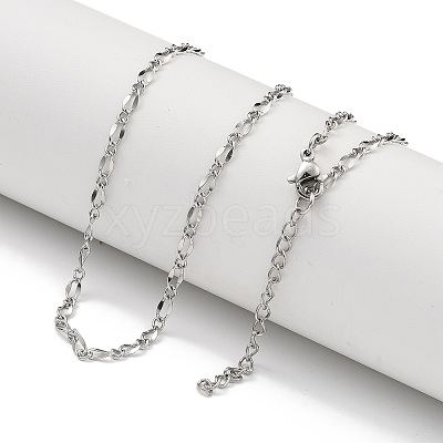 304 Stainless Steel Dapped Chain Necklaces NJEW-H043-02G-1