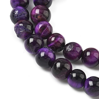 Grade AB Natural Tiger Eye Beads Strands X-G-F591-18-6mm-1