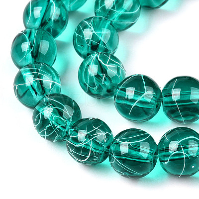 Drawbench Transparent Glass Round Beads Strands X-GLAD-Q012-8mm-12-1