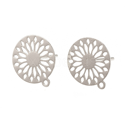Brass Stud Earring Findings KK-S345-261-1