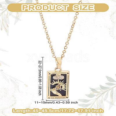 Brass with Cubic Zirconia Pendants Necklaces NJEW-LP0001-45I-G-1