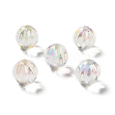 Two Tone UV Plating Rainbow Iridescent Acrylic Beads TACR-D010-05E-1