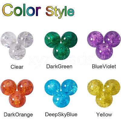 Spray Painted Crackle Glass Beads CCG-PH0002-04-1