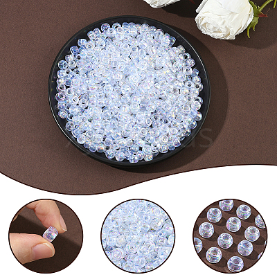 500Pcs UV Plating Acrylic Beads OACR-SP0001-85B-1